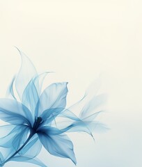 Wall Mural - The lily bud is blue on a light background. a place for congratulations, advertising