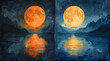 Moonlit Marvel versus Bioluminescent Beauty: Watercolor Comparison