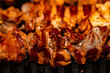 Closeup of meat prepared on electric grill