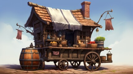 Wall Mural - old cart