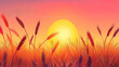 Happy vaisakhi background with wheat field at sunrise