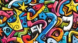 Fototapeta Młodzieżowe - Vibrant graffiti-style design background bursts with bright colors, Ai Generated.