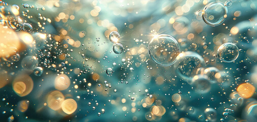 Aufkleber - Underwater Bubbles. Generative AI.