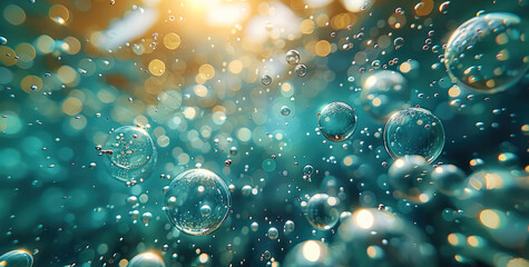 Aufkleber - Underwater Bubbles. Generative AI.