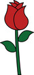 Rose icon. Blooming rose flower symbol. Flower sign. flat style.