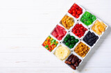 Fototapeta Panele - Mix of dried and candied fruits and nuts