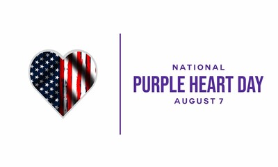 Sticker - National Purple Heart Day August 7 Background Vector Illustration