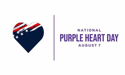 Sticker - National Purple Heart Day August 7 Background Vector Illustration