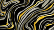 Abstract black and gold lines art design. Swirl pattern