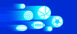 Sports abstract background design with various sport balls equipment.