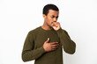 © luismolinero - African American handsome man on isolated white background coughing a lot