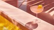 © Generative ART - Stylish Summer Cocktail on a Pastel Pink Modern Bar Counter