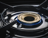 Fototapeta  - Brass burner gas cooker. Gas stove in the kitchen.