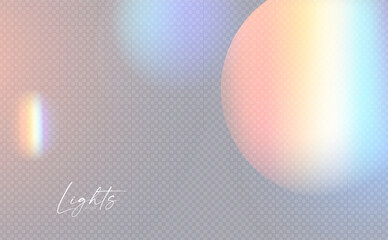 Wall Mural - rainbow sunshine and bokeh light effect. dispersion of beam. sun light effect for immersion in atmos