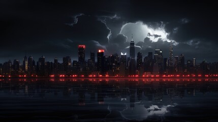 Wall Mural - lightning in the city