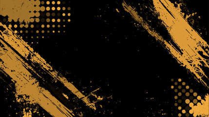 Poster - abstract yellow grunge on black background. 