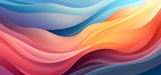 Wall Mural - abstract digital art of flowing colorful waves