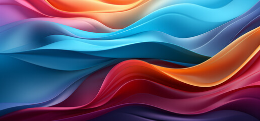 Wall Mural - abstract digital art of flowing colorful waves