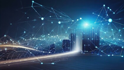Wall Mural - Digital Frontier: Cutting-edge Background for Tech, AI, Data, and Audio Innovations Data Collection Technology concept background wallpaper
