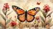 Monarch's Call: Watercolor Portrait of Endangered Butterfly with AR Conservation Insights