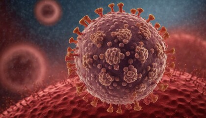 Wall Mural - Close up Microscopic Marvels: Intricate Visualization of Virus Particles in High Resolution
