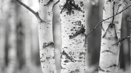 Sticker - Group of White-Barked Trees