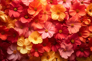 Wall Mural - Background Flower 025
Colorful flowers as a background. Top view. Close up.