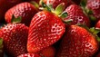 Fresh organic berries, close-up. Red strawberries. Fruit background.