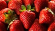 Fresh organic berries, close-up. Red strawberries. Fruit background.
