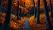 stairs in an autumn forest
