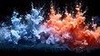 Colorful ink clouds on black background, colorful smoke in water, color explosion, paint droplets swirling together, vibrant colors, color palette, color swatches