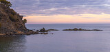 Fototapeta  - Serene Seascape at Twilight in Llança, Catalonia