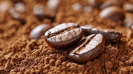 Sticker - Coffee beans producing appealing coffee powder