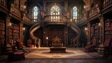 Fototapeta Londyn - Interior of the church of st mary. AI generated art illustration.
