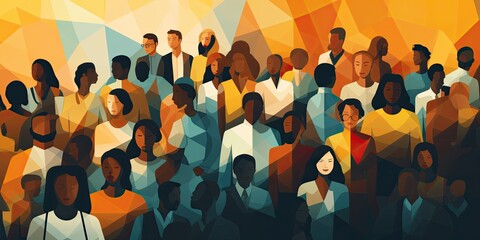 An illustration depicts diverse people joining hands, embodying innovation and celebrating the richness of human diversity.