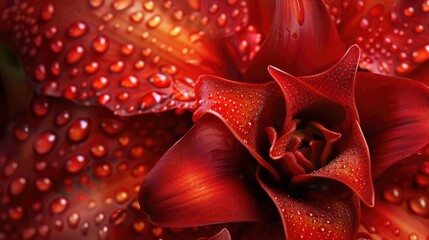 Canvas Print - Close up shot of a stunning red Vriesea bloom