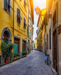 Wall Mural - Narrow old cozy street in Lucca, Italy