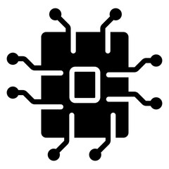 Fototapete - processor and chip vector icon solid style. perfect use for logo, presentation, website, and more. modern icon design glyph style