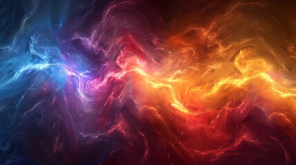 Poster - Decoration for wallpaper, desktop, poster, cover booklet. Print for clothes, t-shirt. Aurora colorful light energy image background