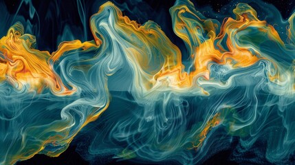 Poster - Decoration for wallpaper, desktop, poster, cover booklet. Print for clothes, t-shirt. Aurora colorful light energy image background