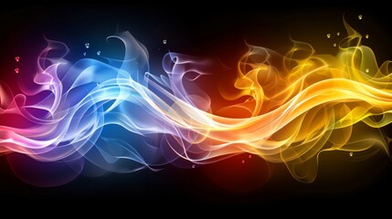 Poster - Decoration for wallpaper, desktop, poster, cover booklet. Print for clothes, t-shirt. Aurora colorful light energy image background