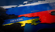 russia ukraine war 3d map - 3D illustration