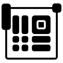 Fototapete - motherboard vector icon solid line style. perfect use for logo, presentation, website, and more. modern icon design glyph style