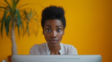 Wall Mural - Portrait of attractive unsure girly awkward girl, dont know reaction oops isolated background.