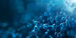 Molecular liquid structure on blue background, Blue molecule atoms structures on blue liquid serum background Science Molecular water drop ,Group of Floating Bubbles in the Air 
 