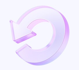 Fototapete - back circle arrow icon with colorful gradient. 3d rendering illustration for graphic design, ui ux design, presentation or background. shape with glass effect	