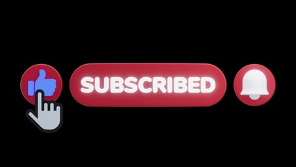 Poster - 3D Animation of Subscribe Button Unlock a Benefits and Insights | Alpha Channel
