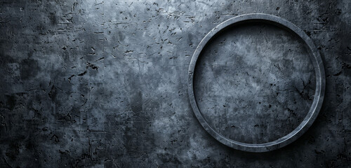 Wall Mural - Circular grunge texture on a dark, rough background.