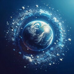 Wall Mural - blue earth in space