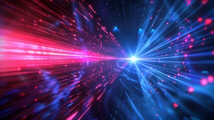 Poster - Abstract background with rays and bokeh effect